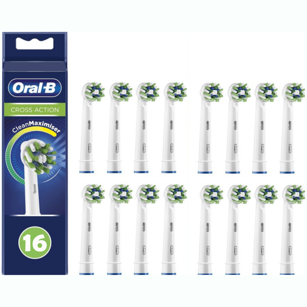 Oral-B CrossAction Opzetborstels - 16 Stuks - Voordeelverpakking (2x8 ...