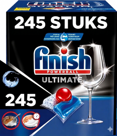 Finish Ultimate All in One Regular Vaatwastabletten - 245 Vaatwastabletten - Voordeelverpakking