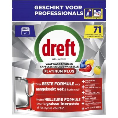 Dreft Platinum Plus Lemon All in 1 Vaatwastabletten - 71 tabs