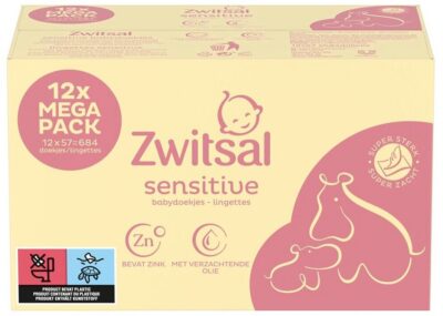 Zwitsal Sensitive Billendoekjes Voordeelverpakking 12x57 = 684 doekjes