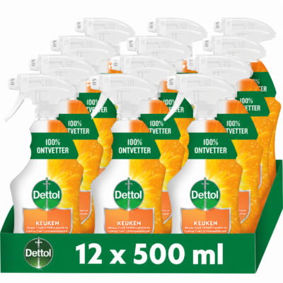 Dettol Allesreiniger Spray - Keuken - 500 ml - 12 x 500 ml - Voordeelverpakking